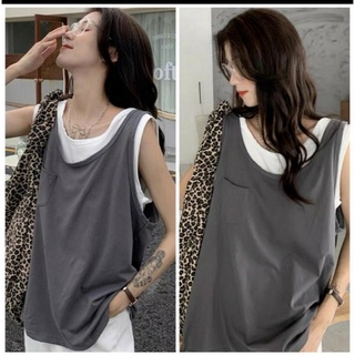 Áo tank top 3 lỗ unisex tay lỡ dáng rộng freesize