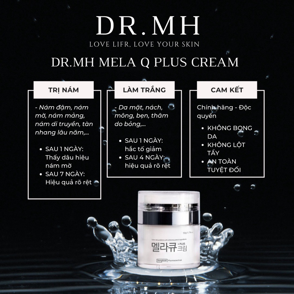 Kem Nám Dr.mh Mela Q Plus Làm Mờ Dần Những Vết Nám Tàn Nhang Lâu Năm
