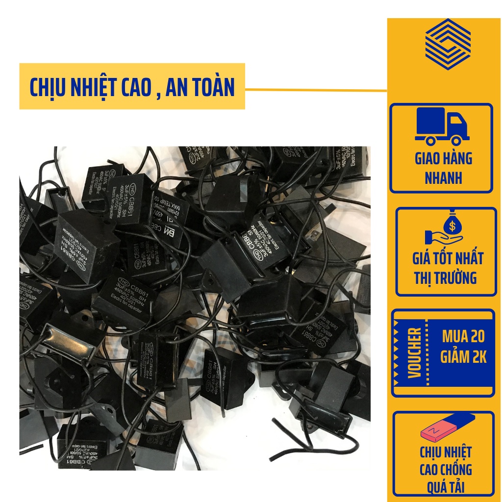 Tụ Quạt,Tụ Điện các loại 2uf, 3uf, 4uf, 5uf hàng xịn chính hãng