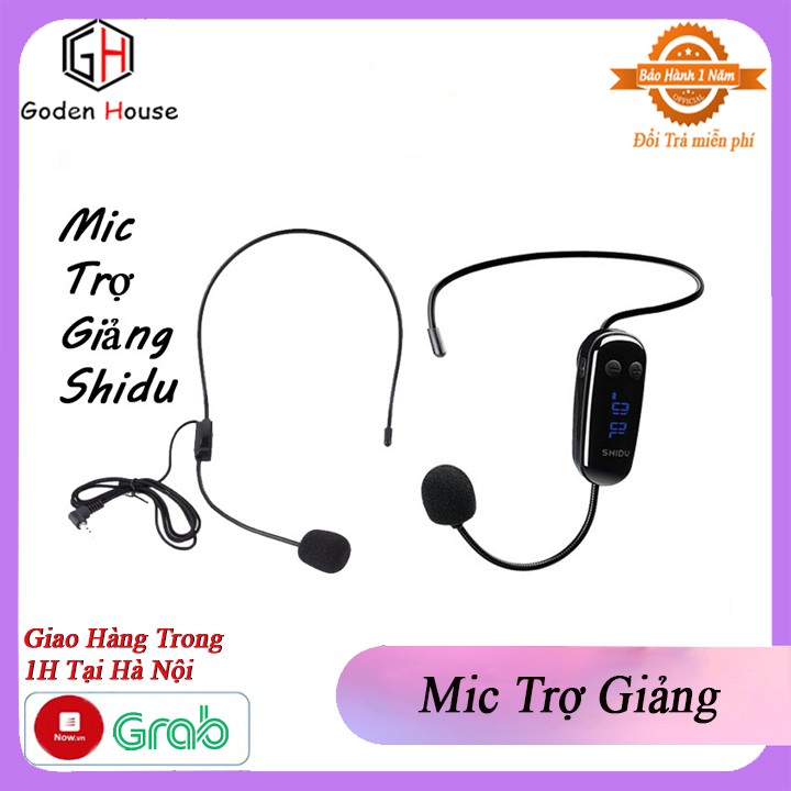 Mic trợ giảng cao cấp Shidu, mic không dây kết nối fm cao cấp- bảo hành 1 năm.