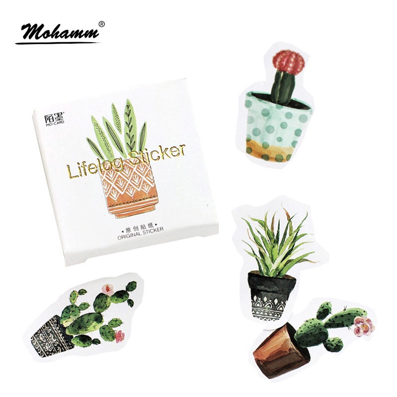 [HD16] Bộ 45 hình dán sticker hình chậu hoa trang trí sổ tay DIY