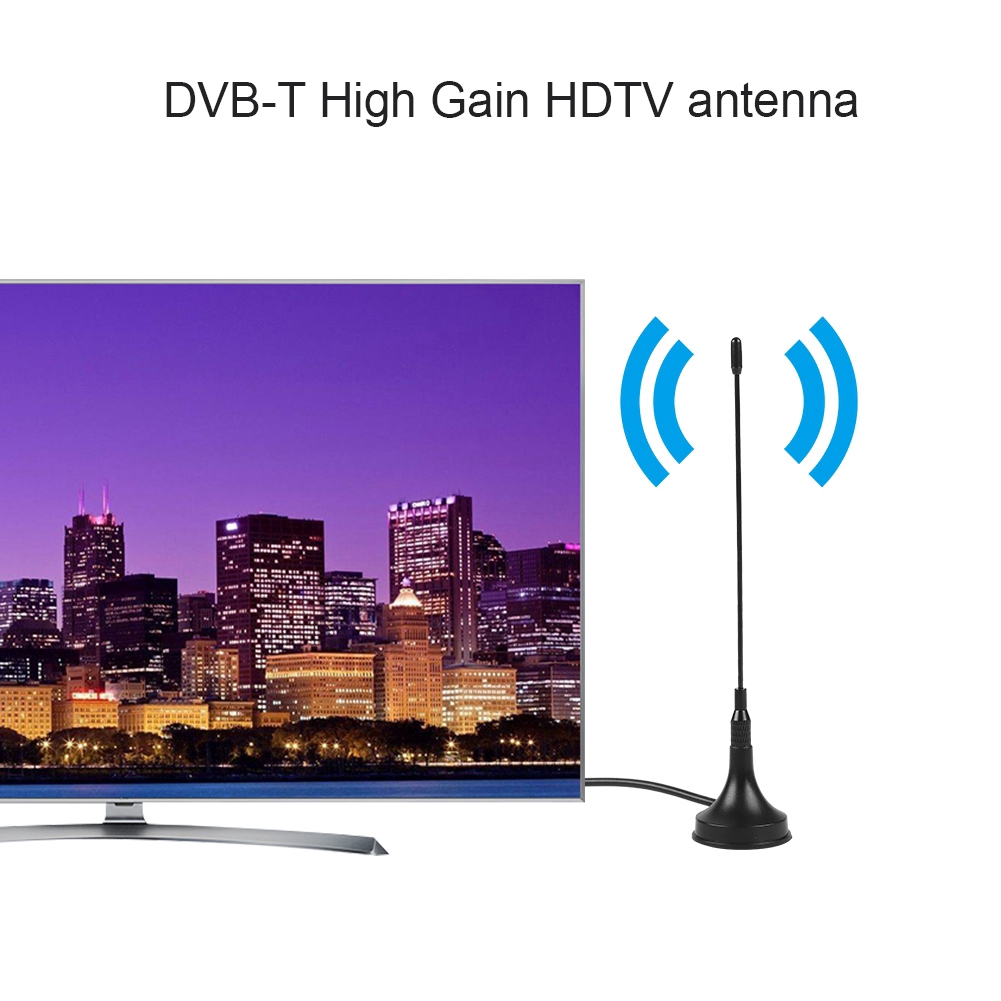 Anten kỹ thuật số DVB-T HDTV băng tần 70MHz kích thước 15.5x3cm nặng 31g có dây dài 149cm