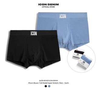 Quần Lót Boxer Nam ICON DENIM 100% Cotton Lạnh Cao Cấp Mát Mẻ, Siêu Co Giãn 4 Chiều, Không Đường May BX011060