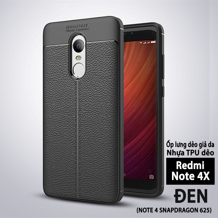 Ốp Lưng Auto Focus Vân Da Cho Xiaomi Note 4X