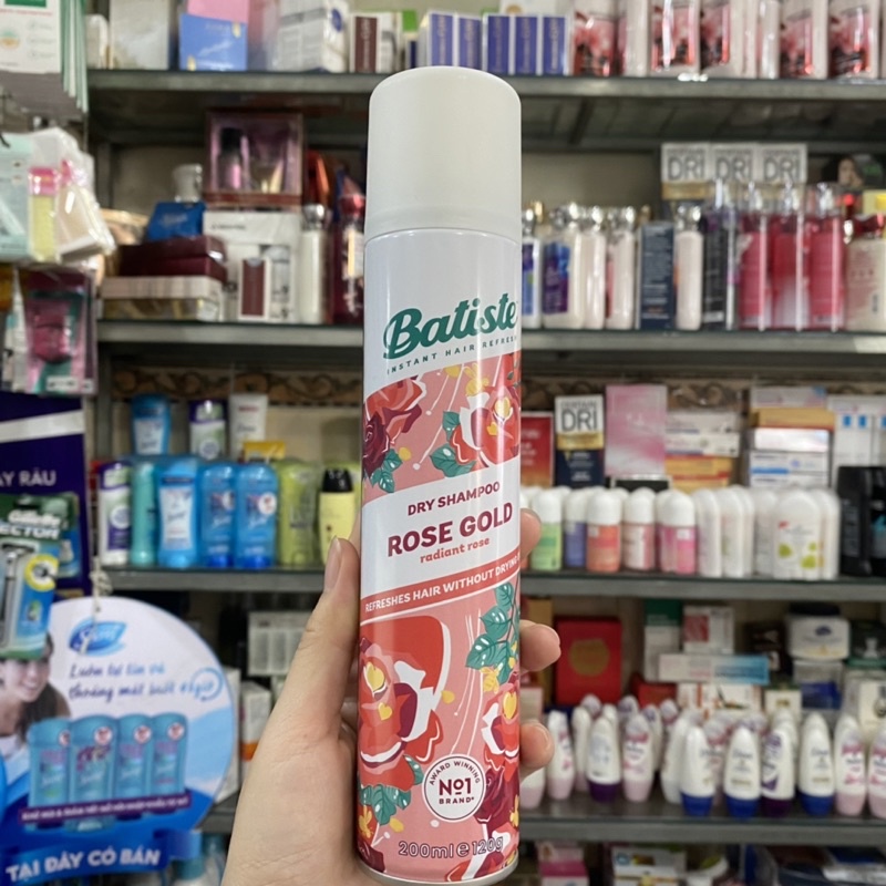Dầu Gội Khô Batiste Dry Shampoo 200ml (120g) Hết Ngứa, Hết Bết Dính Tóc Bồng Bềnh Tức Thì