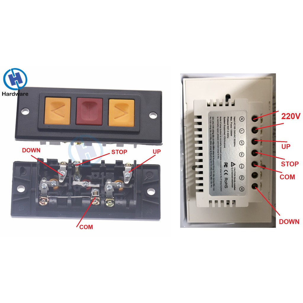 [Hoả tốc HN] Công Tắc Cửa Cuốn Wifi Blutooth Thông Minh Tuya Smart, Điều Khiển Cửa Cuốn Wifi Mở Cửa Cuốn Từ Xa Qua App