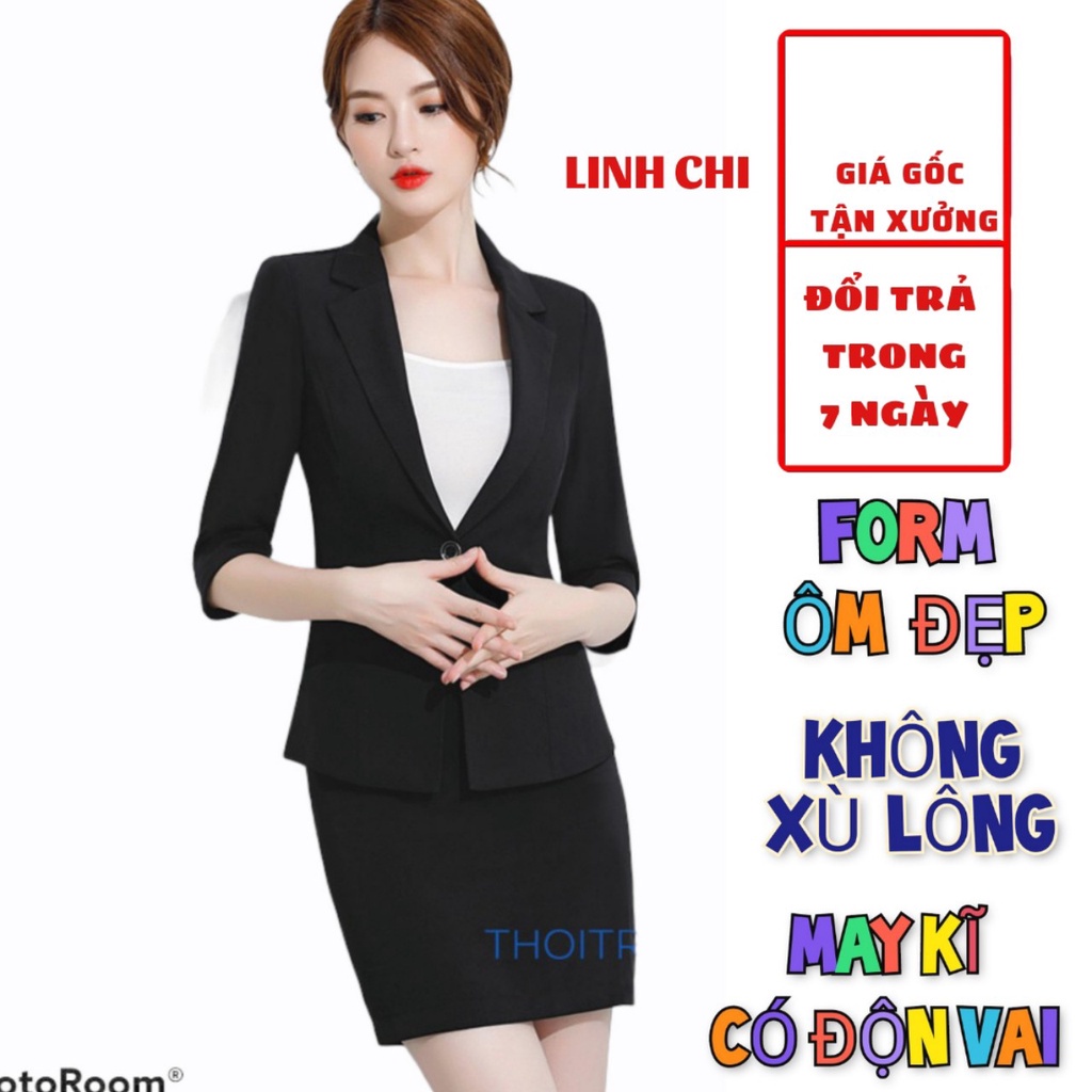 ♝℗Áo Vest công sở tay lỡ cao cấp LINH CHI dáng ngắn form đẹp sang trọng ĐTL16 Được đổi trả thoải mái