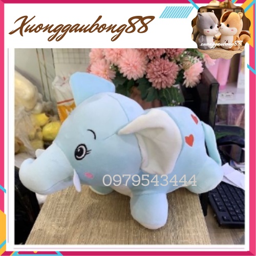 Thú gấu nhồi bông, gối ôm hình con voi siêu kute đáng yêu làm từ vải nhung mềm mịn và bông gòn trắng tinh khiết