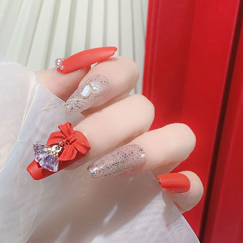 Set Đá Pha Lê / Kim Cương / Nơ / Chuông Hợp Kim Trang Trí Móng Nghệ Thuật