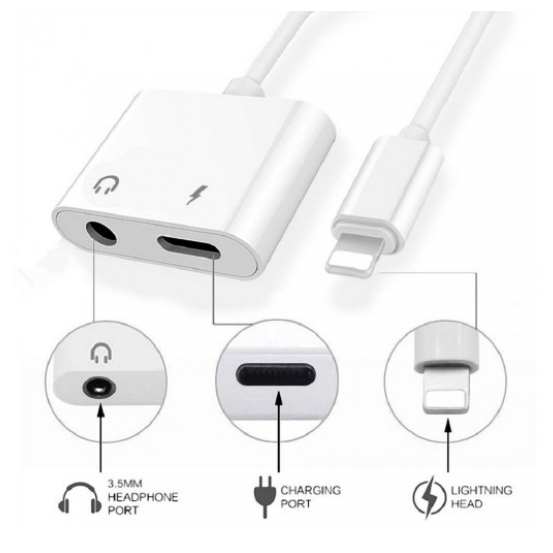 Cáp Chuyển Đổi Sang 3.5mm 2 Trong 1 Cho IPIos