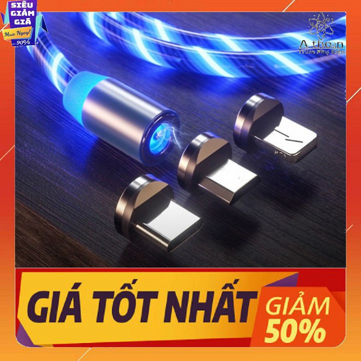 🎁FreeShip🎁 Cáp Sạc Nam Châm, Dây Đèn Led Phát Sáng Siêu Đẹp,  Iphone | Micro USB | Type-C