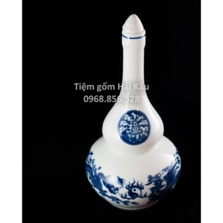 Nậm đựng rượu thờ cúng men trắng sứ Bát Tràng số 2