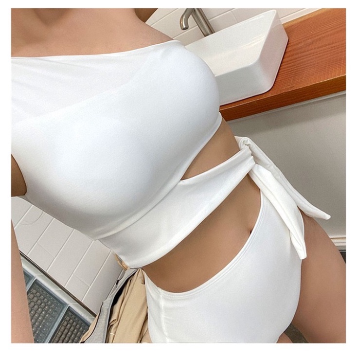 Bikini LUHAZO 2 mảnh sexy vắt vai đồ bơi đi biển bigsize kín đáo Hàn Quốc cạp cao nâng ngực hở lưng  2618 DK7T502