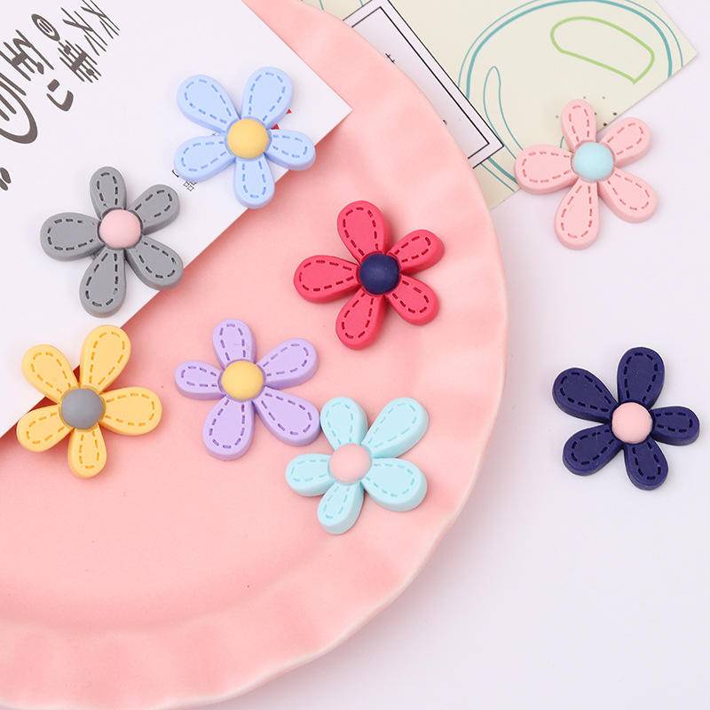 Phụ Kiện Mặt Charm Hình Hoa Năm Cánh Nhiều Màu Dùng Trang Trí Giày/Giày DIY