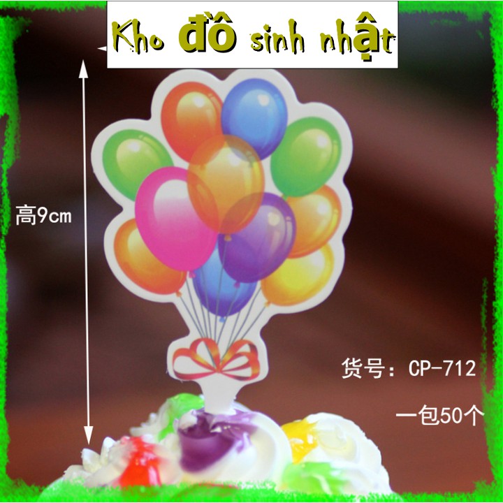 Túi 50 hình giấy Happy birthday Bánh Nhỏ - Trang trí bánh kem,bánh sinh nhật