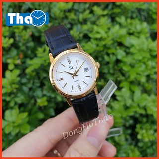 Đồng Hồ Nữ Dây Da SL Máy Nhật Có Lịch Đơn Giản Sang Trọng