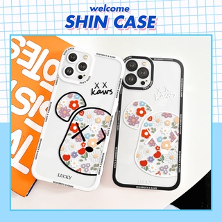Ốp lưng iphone Kaws Hoa trong cạnh vuông 6/6plus/6s/6splus/7/7plus/8/8plus/x/xs/11/12/13/14/pro/max/promax/plus