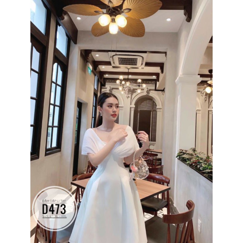 Đầm big size dập li tay dáng dài từ 60kg-90kg