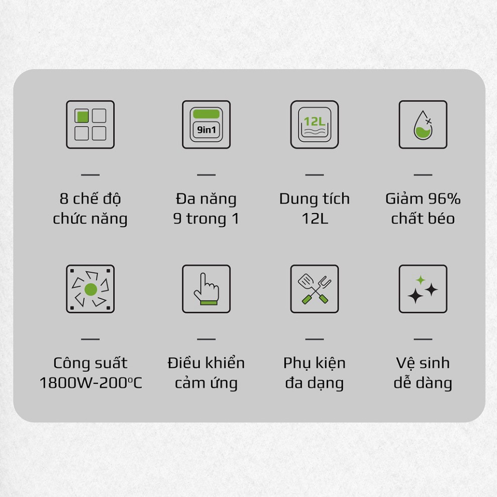 Nồi chiên không dầu OLIVO AF12, thương hiệu Mỹ, 8 chức năng, dung tích 12L, bảo hành 24 tháng - cam kết chính hãng