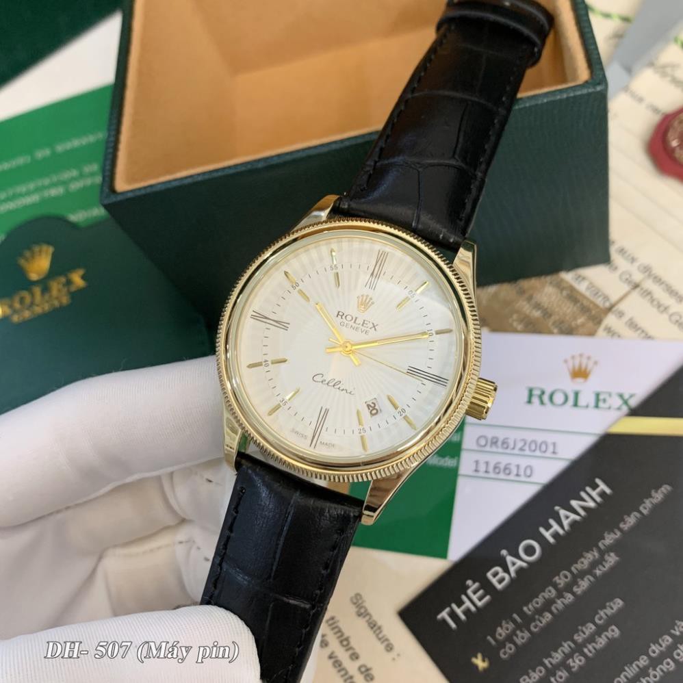 Đồng hồ nam RL máy pin mặt tròn dây da cao cấp có bảo hành DH507 shop105