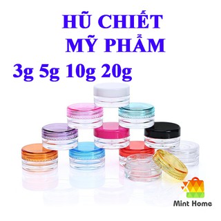 Hũ chiết mỹ phẩm du lịch, chai lọ hủ nhựa đựng mĩ phẩm, son, kem dưỡng ẩm trắng da 3g 5g 10g 20g