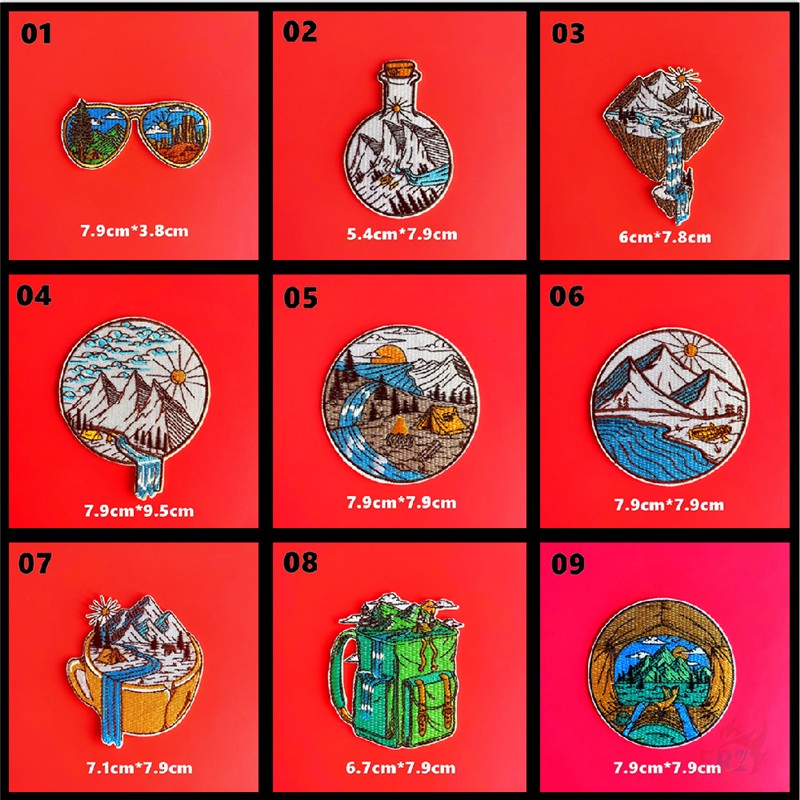 ☸ Sticker Dán Tường Tự Dính Hình Ngọn Núi Và Phong Cảnh Trang Trí Nghệ Thuật ☸ 1 Miếng Dán Ủi Quần Áo Hình Chim Hồng Hạc