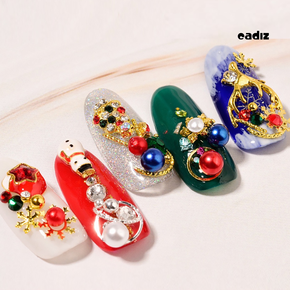 Hộp Phụ Kiện Đinh Tán Hình Bông Tuyết Trang Trí Móng Tay