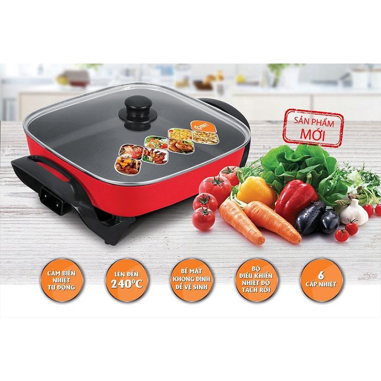 Nồi Lẩu Điện - Chảo Lẩu Điện Đa Năng Comet CM7736 3.5Lit, Matika MTK9015 4.0L - Hàng Chính Hãng
