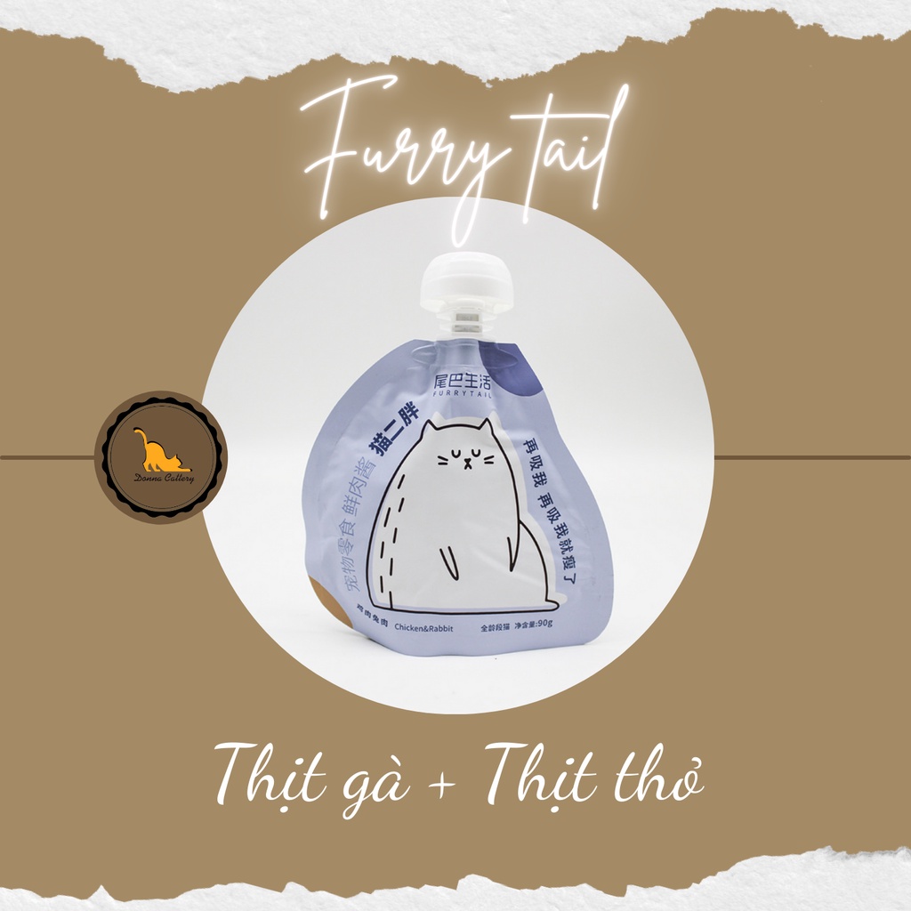 SÚP VẶN FURRY TAIL TUÝP 90g ĐỦ VỊ CHO MÈO