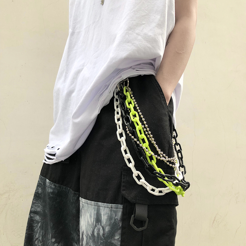 Dây xích quần kim loại 2 lớp phong cách đường phố Punk Hip Hop thời trang nam và nữ 235030