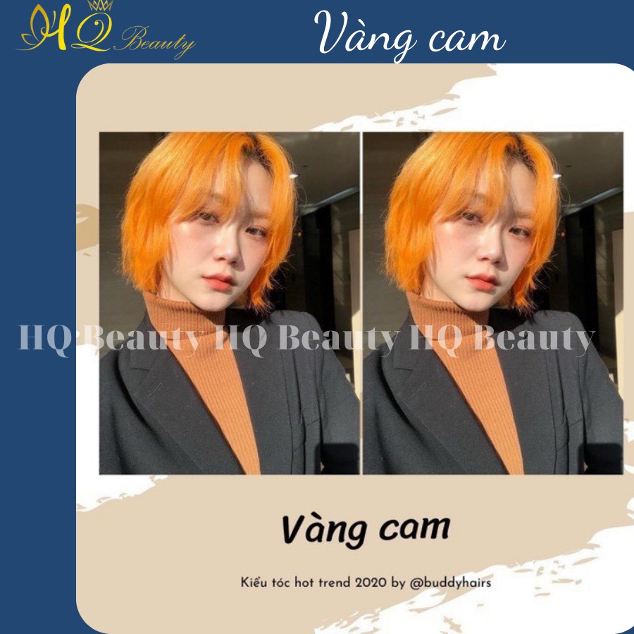 Thuốc nhuộm tóc màu Vàng Cam + Tặng gang tay và trợ nhuộm