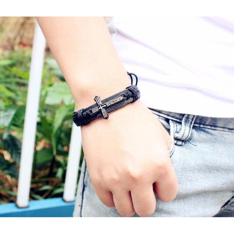 Vòng Đeo Tay Handmade Bằng Da Thật Cao Cấp Thời Trang