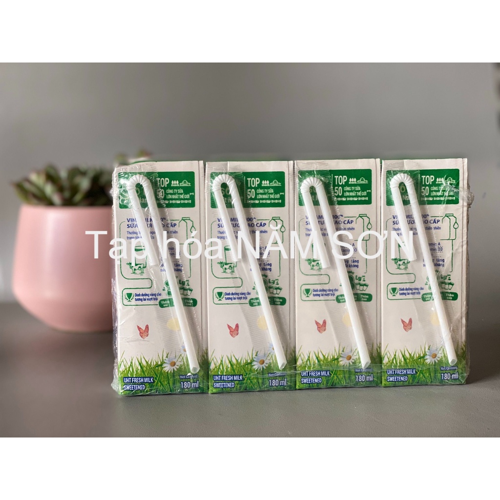 Lốc 4 Hộp 180ml Sữa Tươi Tiệt Trùng Có Đường Vinamilk 100%