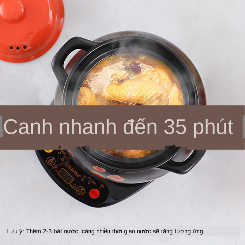 ❡❣Loại chia nhanh nồi cơm điện tự động đất màu tím nấu cháo gia đình mini tạo tác giữ gìn sức khỏe gốm sứ < ◦