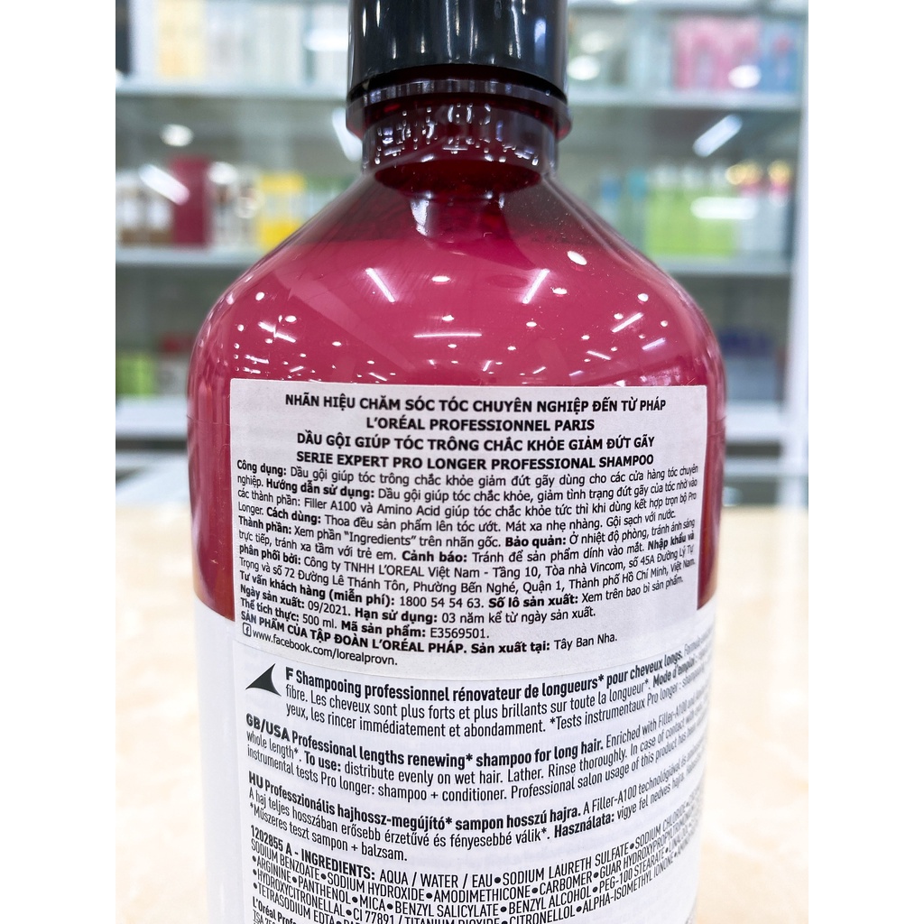 Dầu Gội L’oreal Giảm Gãy Rụng Tóc Serie Expert B6 + Biotin Inforcer Anti-Breakage 500ml Mẫu Mới