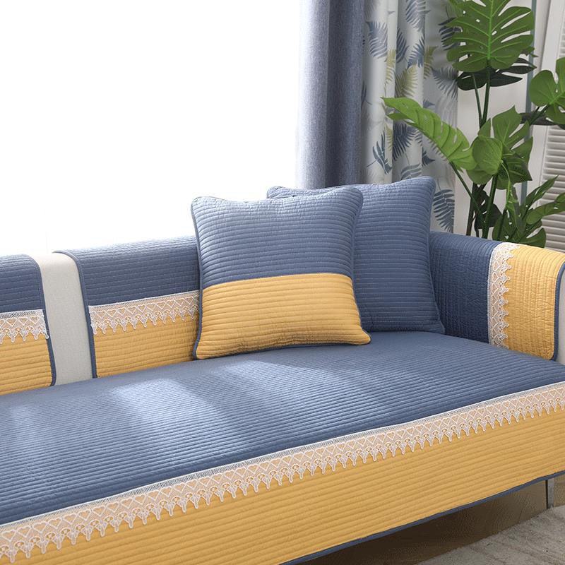 Vải cotton bọc ghế ngồi sofa 4 mùa hiện đại đơn giản phong cách Nordic