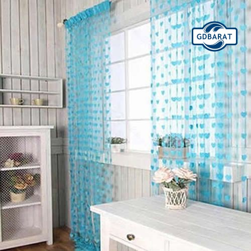 rèm cửa sổ Họa Tiết Trái Tim Phối Tua Rua Độc Đáo Tiện Dụng