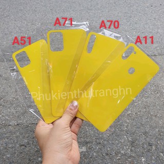 Dán PPF mặt sau trong suốt siêu dính cho Samsung A51/ A71/ A70/ A11 - tự phục hồi vết xước - tặng kèm miếng gạt dán