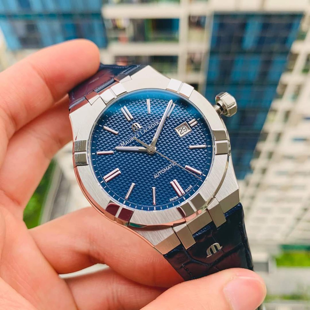Đồng hồ nam chính hãng Maurice Lacroix Aikon Blue AI6008-SS001-430-1 - Máy cơ tự động - Kính Sapphire phủ chống lóa