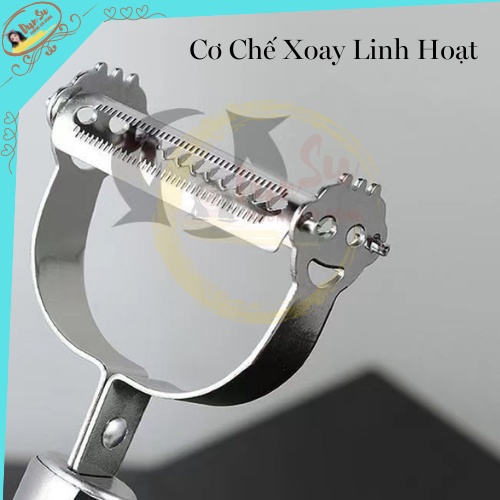 Dao Gọt Vỏ Hoa Quả 2 Trong 1 Nạo Vỏ Trái Cây Bào Sợi Củ Quả Bằng Thép Không Gỉ An Toàn Tiện Lợi Dunsu