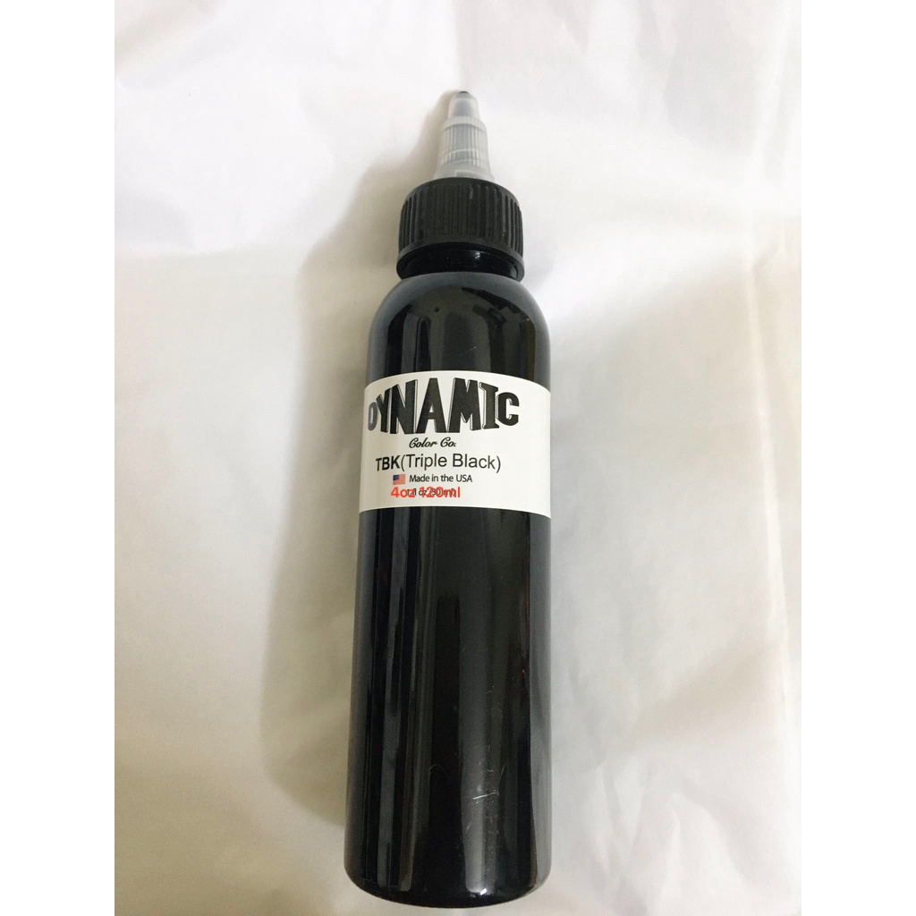 TBK, Mực xăm Dynamic triple black 240ml, Mực siêu đen, chai chiết 60ml-120ml