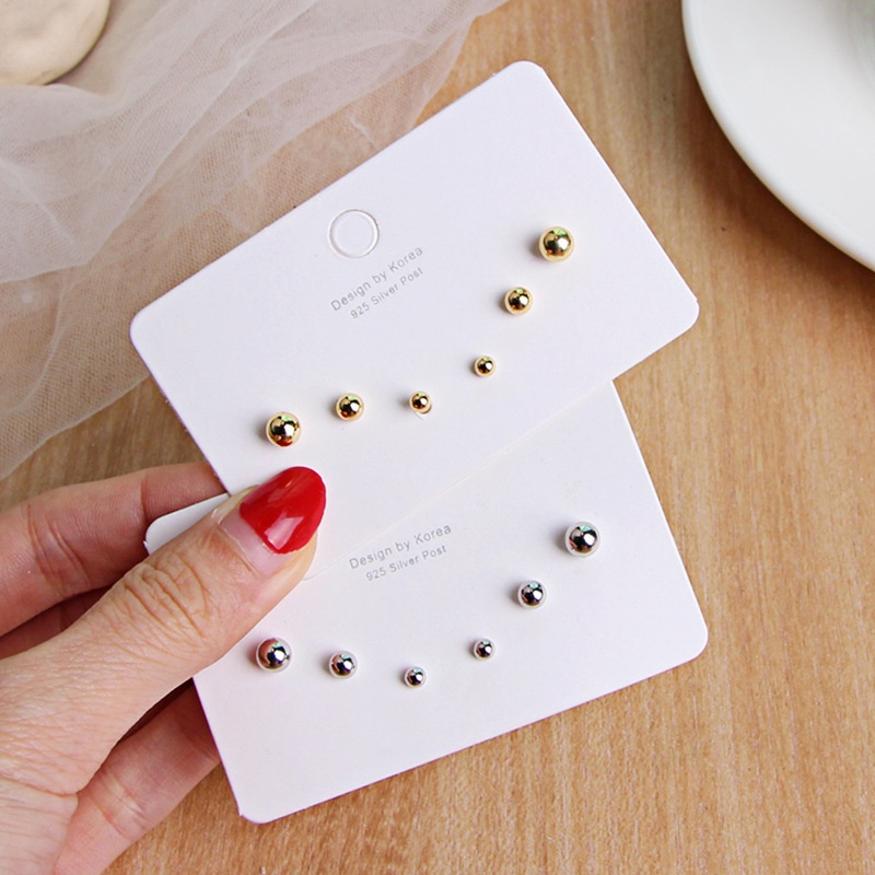 Bộ Bông Tai Mạ Bạc 925 Kiểu Dáng Đơn Giản Hợp Thời Trang