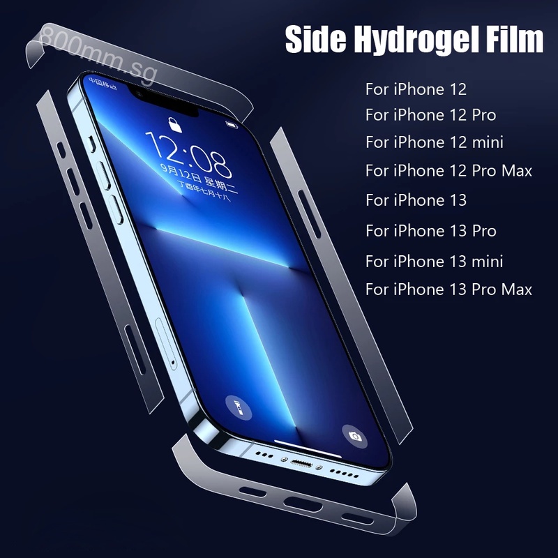 Phim Dán Hydrogel Viền Khung Họa Tiết Sợi Carbon Bảo Vệ Điện Thoại iPhone 14 Plus 13 12 Pro Max