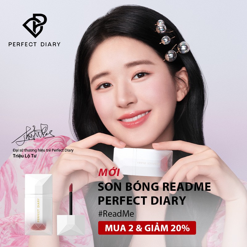 Son bóng PERFECT DIARY Readme 4g lớp phủ gợn sóng có độ bóng cao 6 màu tùy chọn