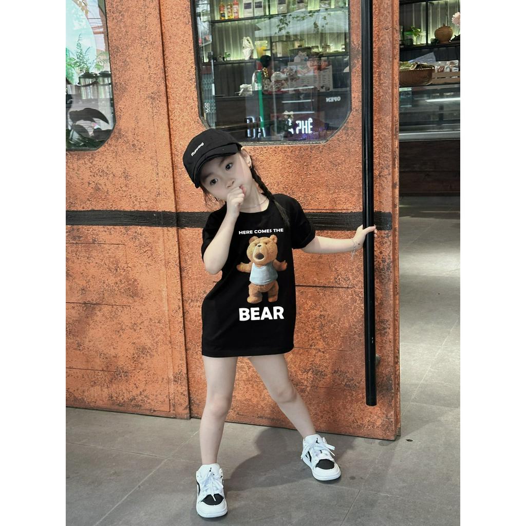 Áo thun gia đình nikolas gấu hốt hoảng cho bé , áo phông trẻ em unisex , Kid_genz