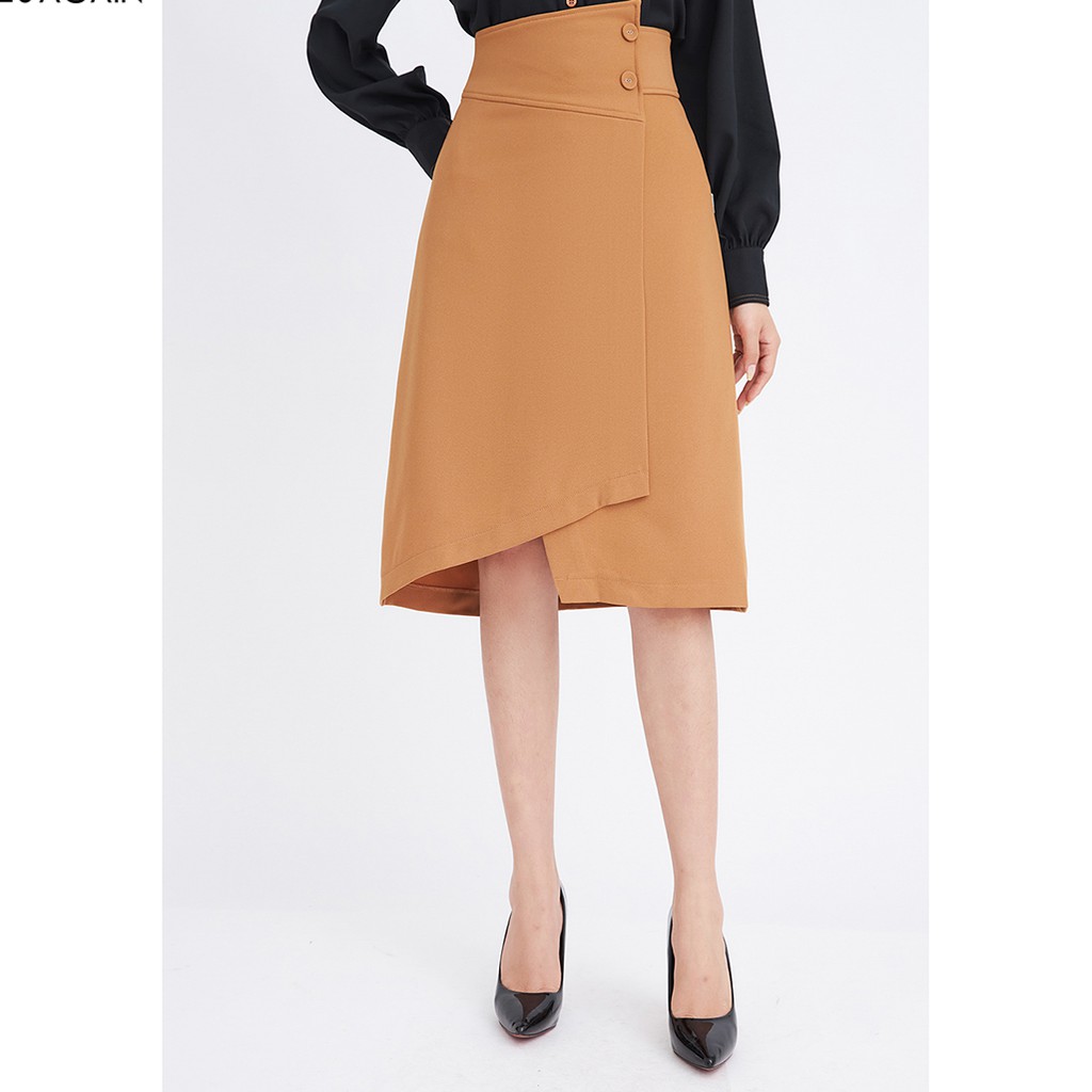 Chân váy dài 92WEAR 2 màu, đủ size, cạp cao vạt lệch JDA1533 | BigBuy360 - bigbuy360.vn