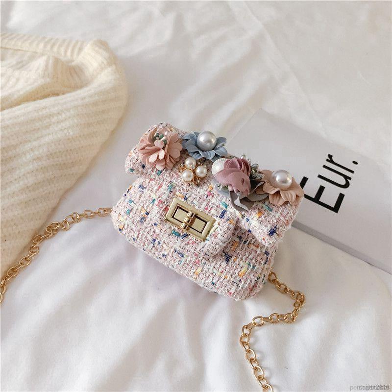 Túi đeo chéo vải lanh họa tiết hoa đáng yêu cho nữ