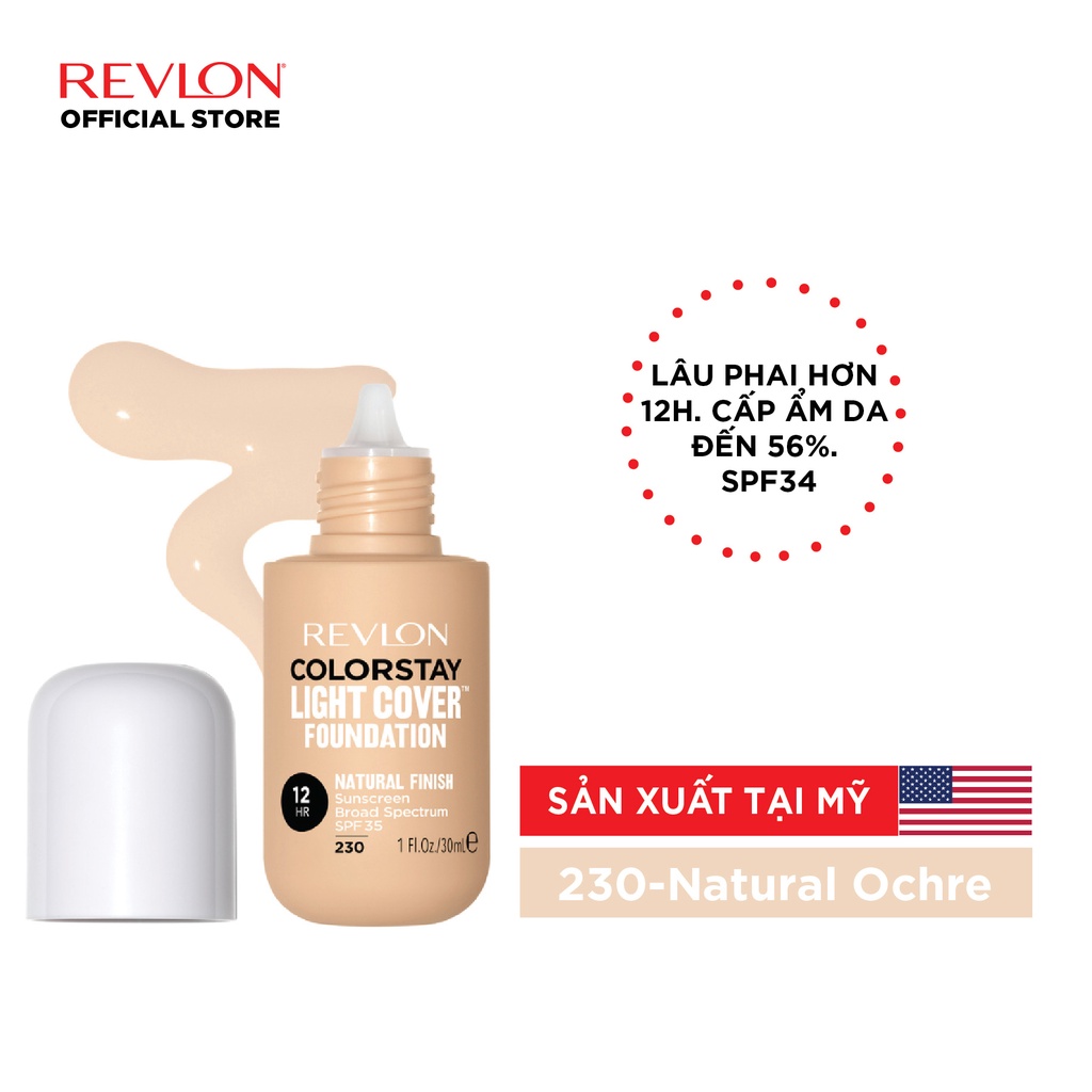 [Thêm vào giỏ hàng &amp; nhận quà] KEM NỀN MỎNG NHẸ LÂU PHAI 12H - REVLON COLORSTAY LIGHT COVER™ FOUNDATION SPF 34 30ml