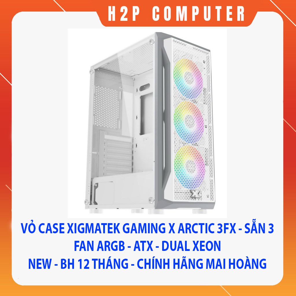 Vỏ Case Xigmatek Gaming X Arctic 3FX - New - Sẵn 3 Fan ARGB - Chính hãng Mai Hoàng