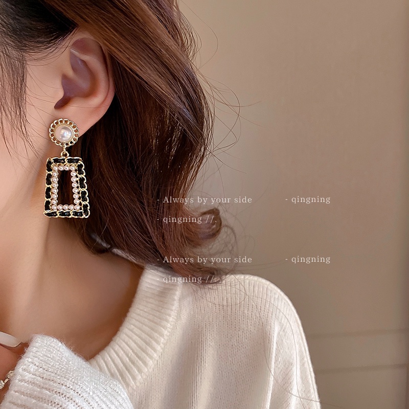DREJEW Khuyên Tai Kim Bạc Đính Đá Kim Cương Giả Da Kiểu Hình Học Phong Cách Hàn Quốc Độc Đáo Dễ Phối Đồ Độc Đáo Cho Nữ
